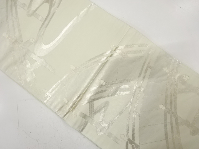 JAPANESE KIMONO / ANTIQUE FUKURO OBI / SILK / WOVEN STREAM & BRIDGE